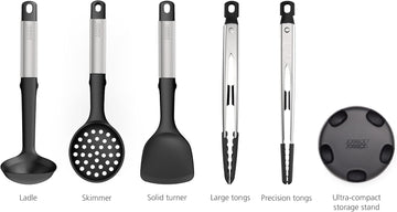 Joseph Joseph Elevate Fusion 5piece Silicone Utensil Set With Storage Stand Stainless Steel